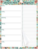 Weekplanner FamiliePlanner - Zinaps Wekelijkse maaltijdplanner - boodschappenlijst magnetische notitieblokjes 7 x 9 inch food planning pad met tear-off boodschappenlijst voor handi