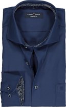 CASA MODA comfort fit overhemd - donkerblauw structuur (contrast) - Strijkvrij - Boordmaat: 45