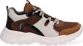 Braqeez 421792-513 Meisjes Lage Sneakers - Bruin/Print - Leer - Veters