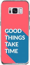 Samsung Galaxy S8 Telefoonhoesje - Transparant Siliconenhoesje - Flexibel - Met Quote - Good Things - Rood
