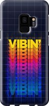 Samsung Galaxy S9 Telefoonhoesje - Premium Hardcase Hoesje - Dun en stevig plastic - Met Quote - Vibin - Zwart