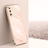 Voor Geschikt voor Xiaomi Mi 9 XINLI Straight 6D Plating Gold Edge TPU Shockproof Case (roze)