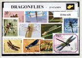 Libelles – Luxe postzegel pakket (A6 formaat) : collectie van 25 verschillende postzegels van libelles – kan als ansichtkaart in een A6 envelop - authentiek cadeau - kado - geschen