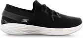 Skechers YOU Smile - Dames Sneakers Sport Casual Schoenen Zwart 15815-BKW - Maat EU 39.5 UK 6.5