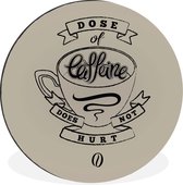 Illustration de Café sur tableau noir - cercle mural en aluminium vintage noir et blanc - ⌀ 60 cm - peinture ronde - impression photo sur aluminium / dibond / cercle mural / cercle vivant / cercle de jardin (décoration murale)