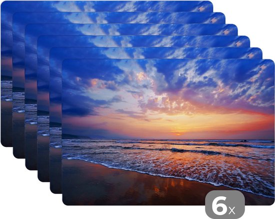 Set de table - Mer - Soleil - Couleurs - 45x30 cm - 6 pièces