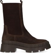 Sacha - Dames - Donkerbruine nubuck chelsea boots - Maat 39