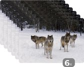 Set de table - Loup - Neige - Canada - 45x30 cm - 6 pièces