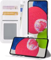 Samsung Galaxy A52s Hoesje Book Case Hoes Portemonnee Cover - Samsung Galaxy A52s Case Hoesje Wallet Case - Wit