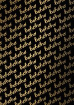 Zwart Goud Kerst Cadeaupapier  Hohoho- Breedte 50 cm - 200m lang