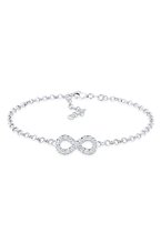 Elli Dames Armband Dames Infinity Symbol Infinity Basic met Kristallen in 925 Sterling Zilver
