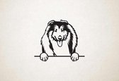 Collie - hond met pootjes - XS - 21x25cm - Zwart - wanddecoratie