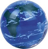 stuiterbal wereldbol 4,5 cm blauw
