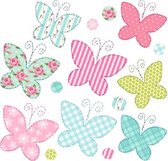 muursticker Butterfly 3D meisjes papier 9 stuks