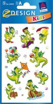 stickervel Dragon 7,6 x 12 cm papier groen 27-delig