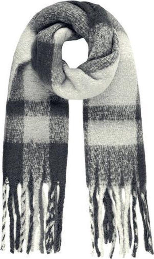 Stoere sjaal Cozy Winter grijs|Extra lange dames sjaal|Geruit Geblokt | bol