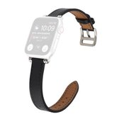 Enkele cirkel 14 mm met kralenstijl lederen vervangende band horlogeband voor Apple Watch Series 6 & SE & 5 & 4 40 mm / 3 & 2 & 1 38 mm (zwart)