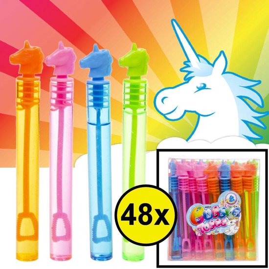 Decopatent® Uitdeelcadeaus 48 STUKS Unicorn / Eenhoorn Bellenblaas Staafjes - Traktatie Uitdeelcadeautjes voor kinderen - Speelgoed