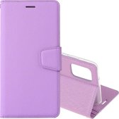 Voor Samsung Galaxy Note20 Zijden Textuur Horizontale Flip Leren Case met Houder & Kaartsleuven & Portemonnee & Fotolijst (Paars)