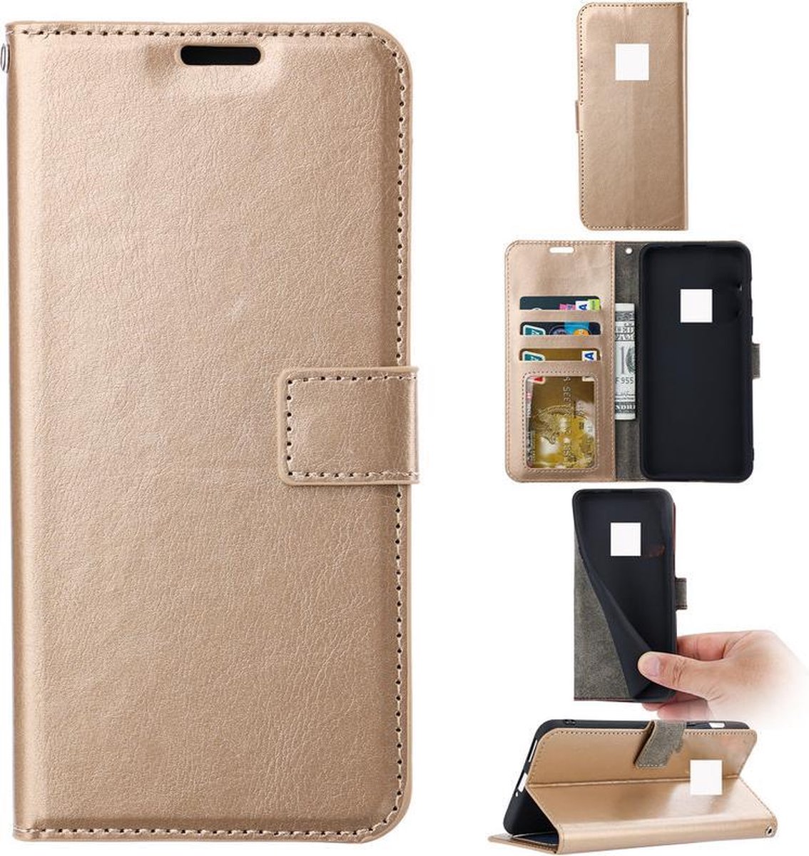 Portemonnee Book Case Hoesje Geschikt voor: Nokia XR20 - goud