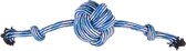 Flamingo katoen joe touw+ knoopbal + 2 knopen blauw/wit - 53 x 12 x 12cm