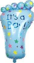 Son A Boy Naissance Garniture Garçon Sexe Reveal Baby Shower Ballons Bleus Hélium Ballon Pied 80 Cm - 1 Pièce