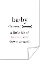 Poster Baby - Spreuken - Meisjes - Quotes - Woordenboek - 40x60 cm