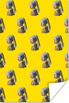 Affiche Fille à la perle - Motif - Jaune - 60x90 cm