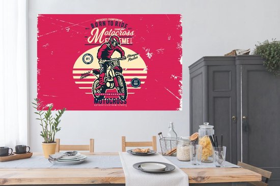 Poster Homme - Moto - Vintage - 180x120 cm XXL - Cadeau Vaderdag - Cadeau - Cadeau pour lui - Astuce - Homme