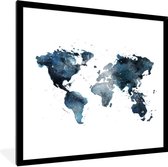 Fotolijst incl. Poster - Wereldkaart - Abstract - Wit - 40x40 cm - Posterlijst