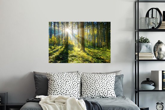 Stickers Stickers muraux - Forêt - Soleil - Été - 90x60 cm - Feuille adhésive