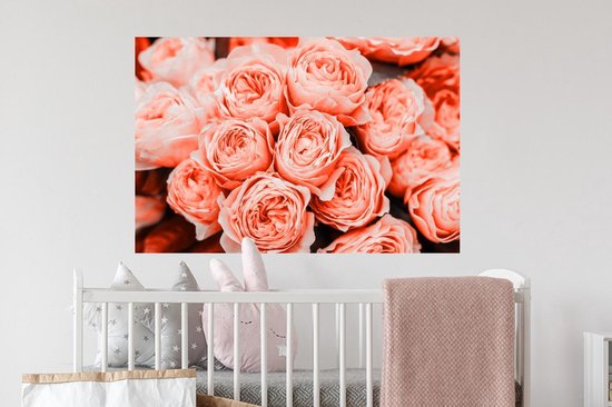 Stickers muraux - Film autocollant - Roses - Bouquet - Rose - 90x60 cm - Film adhésif - Stickers muraux Chambre d'enfant - Papier peint autocollant - Papier peint autocollant - Film autocollant