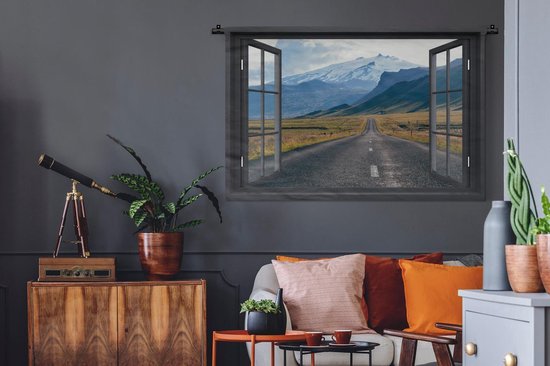 Tenture murale - Tissu mural - Transparent - Berg - Route - 150x100 cm - Tapisserie