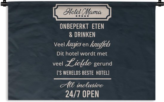 Tapisserie murale - Tissu mural - Hotel mama - Dictons - Citations - Maman - 60x40 cm - Tapisserie