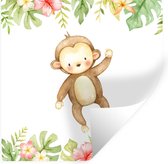 Stickers muraux Chambre de bébé - Chambre d'enfant - Chambre d'enfant - Singe - Aquarelle - Jungle - 30x30 cm - Film Adhésif