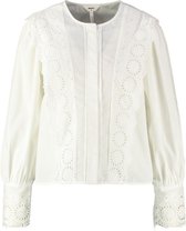 Object kortere witte blouse met broderie - valt kleiner - Maat 40