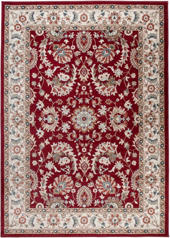 Tapiso Dubai Tapis Salon Chambre Rouge Crème Beige Clair Classique Ornement Fleurs Design Intérieur Vie Atmosphère Durable Haute Qualité Tapis Taille - 300x400