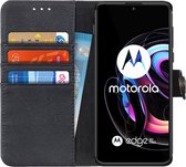 KHAZNEH Motorola Edge 20 Pro Hoesje Wallet Book Case Zwart