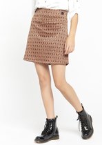 LOLALIZA Minirok met retroprint - Roest - Maat 34