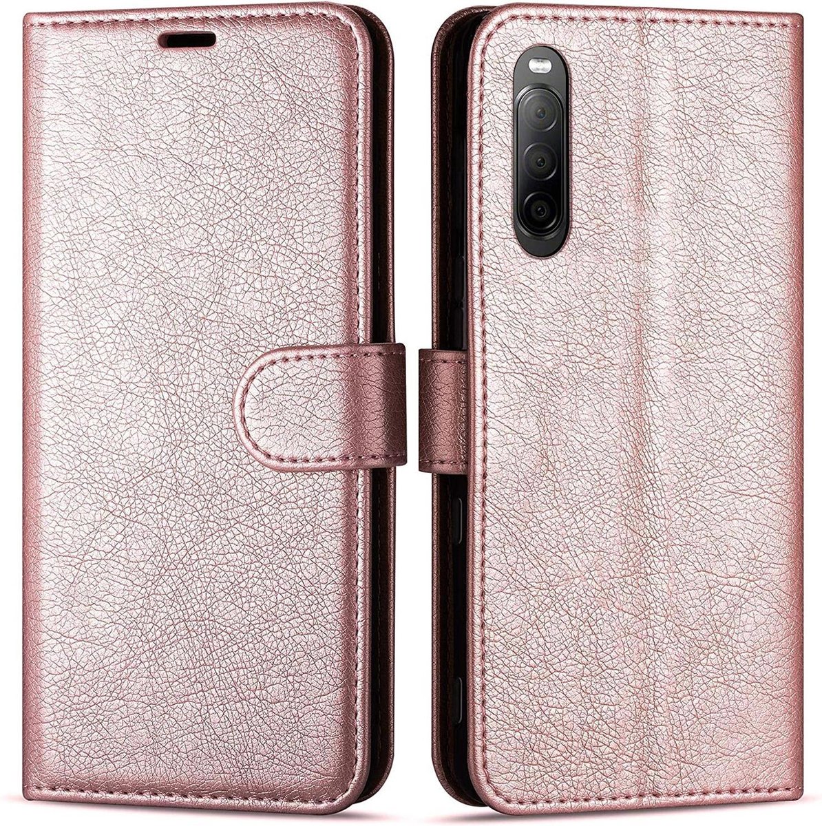 Bookcase Geschikt voor: Sony Xperia 10 III - Rosé Goud - portemonee hoesje
