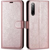 Bookcase Geschikt voor: Sony Xperia 10 III - Rosé Goud - portemonee hoesje