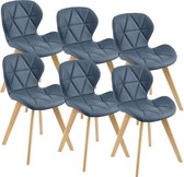 Eetkamerstoel Almhult 81x57x49 cm set van 6 blauw