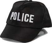 politiepet polyester zwart/wit one-size