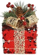 decoratie cadeaubox led 13 cm rood