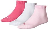 sokken Quarter Training katoen roze/wit 3 paar mt 35-38