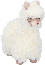 beeld alpaca wol 9 cm wit