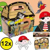 Decopatent ® Handout Gifts 12 PIECES Pirate Treasure Chest Treat / Handout Boxes - Pour friandises Cadeaux à distribuer à Decopatent pour les enfants