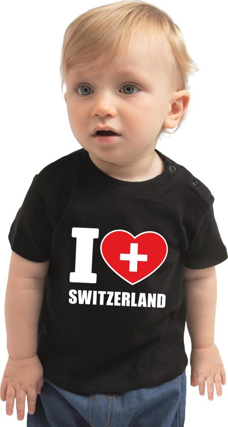 I love Switzerland t-shirt Zwitserland zwart voor babys 68 | bol