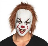 verkleedmasker Killer clown 33 cm wit/rood latex one-size