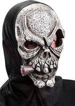 masker Demoon met sigaar latex zilver one-size